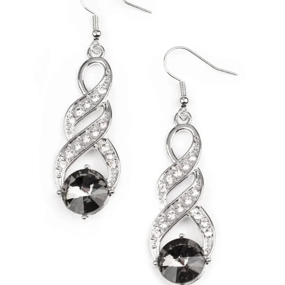 Paparazzi Jewelry Accessories - High-Ranking Royalty - Silver Earrings - Vintage